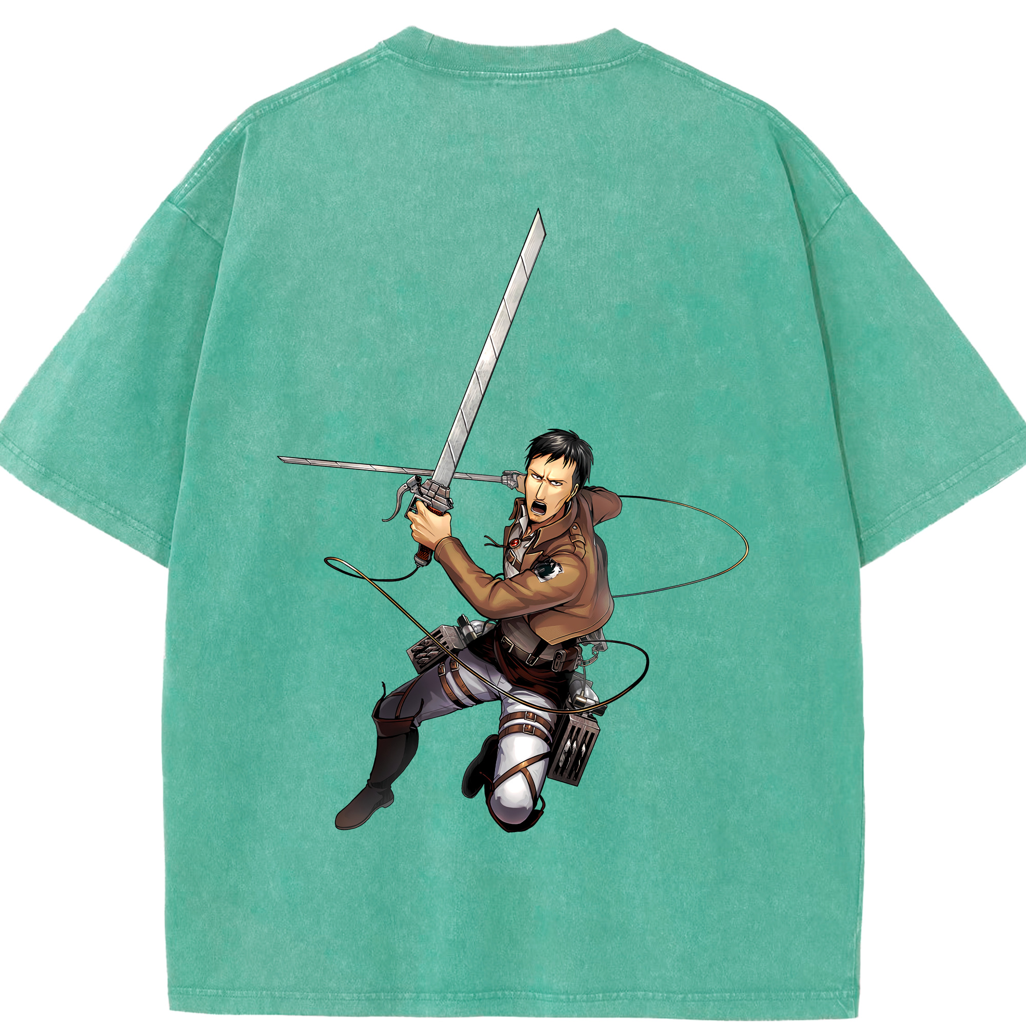 （画像用） 進撃の巨人 Attack on Titan 綿100% ヴィンテージ風 半袖Tシャツ（背面プリント）